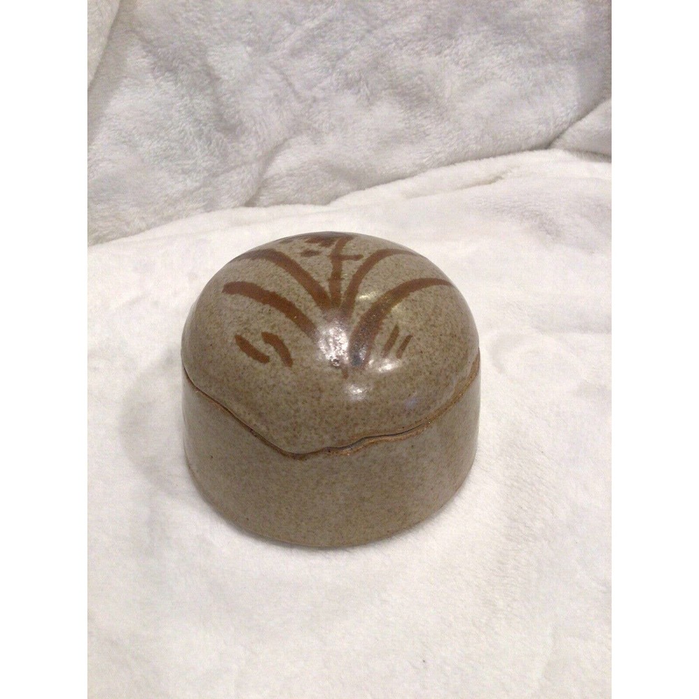 Handmade Pottery Box With Lid Signed By The Artist Unique Grooved Lid And Design